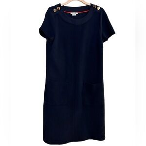 Boden Women’s Short Sleeve Navy Blue Patch Pockets Shift Dress Size 10